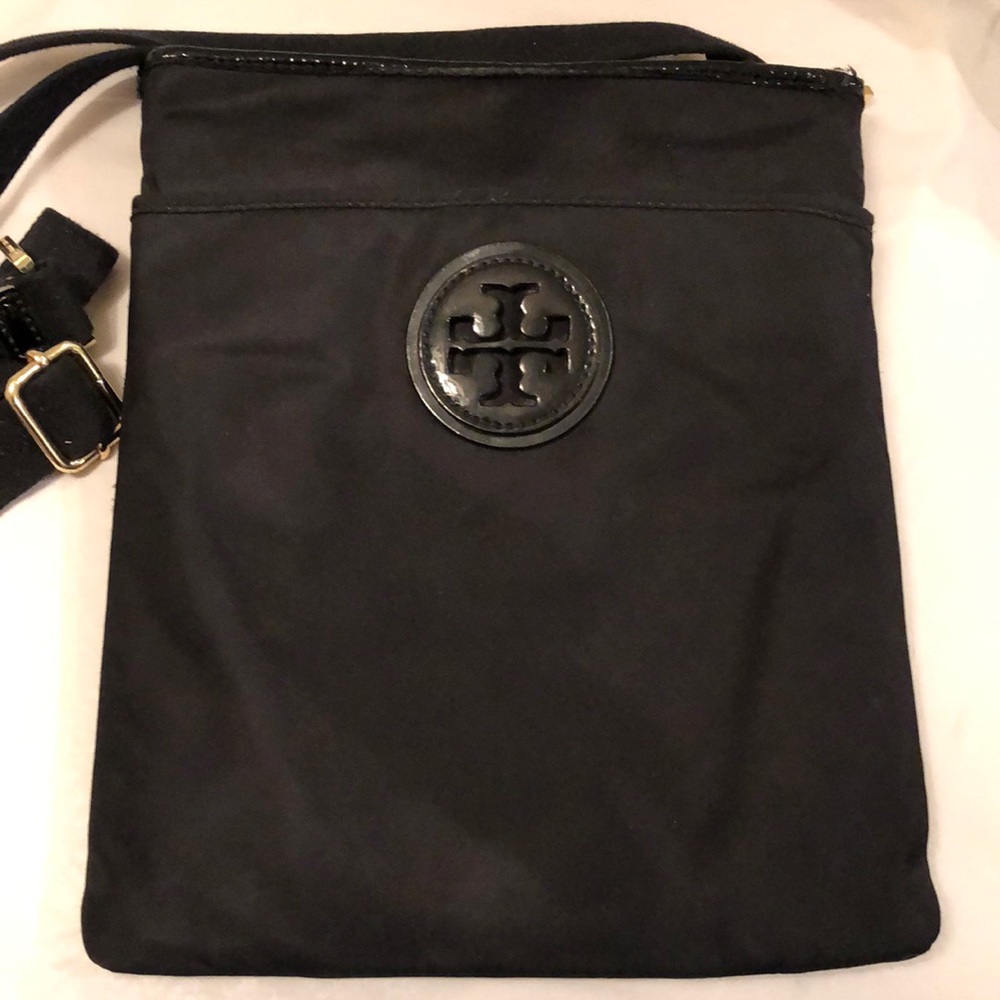 Tory Burch Black Crossbody Nylon Logo Bag